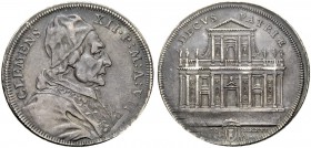 Monete di zecche italiane 
 Roma 
 Clemente XII (Lorenzo Corsini), 1730-1740 
 Mezza piastra anno VII/1736, AR 14,65 g. CLEMENS – XII·P:M:A:VII Bus...