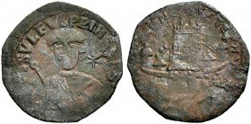 Monete di zecche italiane 
 Salerno 
 Gisulfo II, 1052-1077. 
 Follaro, Æ 2,64 g. [GI]SVLFVS PRIN[CE]PS Busto diademato di fronte, con scettro nell...