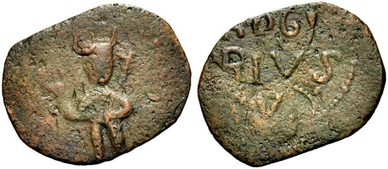 Monete di zecche italiane 
 Salerno 
 Ruggero Borsa, 1085-1111. 
 Follaro, Æ ...