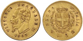 Monete di zecche italiane 
 Savoia 
 Regno d’Italia. Vittorio Emanuele II, 1861-1878. 
 Da 5 lire 1863. Torino. Pagani 479. MIR 1080a.
 Raro. Buon...