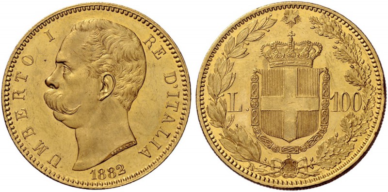 Monete di zecche italiane 
 Savoia 
 Umberto I, 1878-1900. 
 Da 100 lire 1882...
