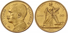 Monete di zecche italiane 
 Savoia 
 Vittorio Emanuele III, 1900-1946. 
 Da 50 lire 1912. Pagani 653. MIR 1121b.
 q.Fdc