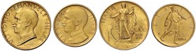 Monete di zecche italiane 
 Savoia 
 Vittorio Emanuele III, 1900-1946. 
 Da 100 e 50 lire 1931/X. Pagani 647 e 658. MIR 1118b e 1123b.
 I due valo...