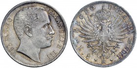 Monete di zecche italiane 
 Savoia 
 Vittorio Emanuele III, 1900-1946. 
 Da 2 lire 1905. Pagani 729. MIR 1139e.
 q.Fdc