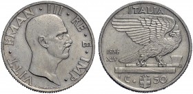 Monete di zecche italiane 
 Savoia 
 Vittorio Emanuele III, 1900-1946. 
 Da 50 centesimi 1936/XIV. Pagani 818. MIR 1151a.
 Raro. Migliore di Spl