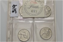 Monete di zecche italiane 
 Savoia 
 Lotto di quattro monete. 
 Lira 1922, 1923, 1924, 1928.
 Da Spl a q.Fdc