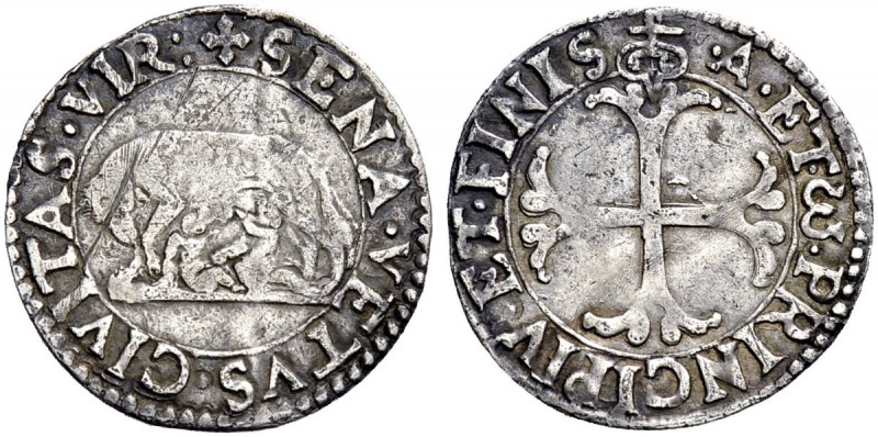 Monete di zecche italiane 
 Siena 
 Repubblica, 1404-1555. Grosso con la lupa,...