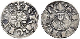 Monete di zecche italiane 
 Sulmona 
 Carlo III di Durazzo, 1382-1385. Bolognino, AR 0,82 g. Giglio KROLVS T intorno alle lettere SMPE disposte a cr...