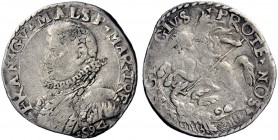 Monete di zecche italiane 
 Tresana 
 Francesco Guglielmo Malaspina, 1580-1613. 
 Cavallotto 1594, AR 2,44 g. FRAN GV MALASP MAR TRE Busto corazzat...