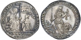 Monete di zecche italiane 
 Venezia 
 Alvise III Mocenigo 1722-1732. 
 Osella anno VIIII, AR 9,79 g. S M V ALOYS – MOCENI D S.Marco, seduto a d., c...