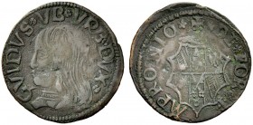 La collezione DPF di monete del Ducato d'Urbino 
 Fossombrone 
 Guidobalodo I di Montefeltro, 1482-1508. Quattrino, Mist. 1,37 g. GVIDVS VB VRB DVX ...