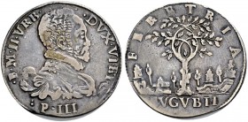 La collezione DPF di monete del Ducato d'Urbino 
 Gubbio 
 Francesco Maria II della Rovere, 1574-1624 
 Testone, AR 9,33 g. F M II VRB – DVX VI ET ...