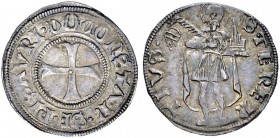 La collezione DPF di monete del Ducato d'Urbino 
 Pesaro 
 Costanzo I Sforza, 1473-1483. 
 Terzo di grosso (o agontano), AR 1,19 g. CONSTAN SF PISA...