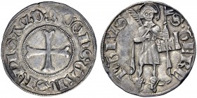 La collezione DPF di monete del Ducato d'Urbino 
 Pesaro 
 Costanzo I Sforza, 1473-1483. 
 Terzo di grosso (o agontano), AR 1,18 g. CONSTAN SF PISA...