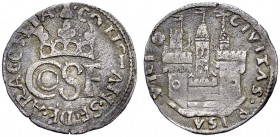 La collezione DPF di monete del Ducato d'Urbino 
 Pesaro 
 Costanzo I Sforza, 1473-1483. 
 Soldino, AR 0,52 g. CONSTAN SF DE ARAGONIA Nel campo let...
