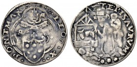La collezione DPF di monete del Ducato d'Urbino 
 Pesaro 
 Leone X (Giovanni de'Medici), 1519-1521 
 Mezzo giulio, AR 1,63 g. LEO X – PONT MAX Stem...