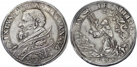 Due interessanti collezioni dei Romani Pontefici
 Zecca di Roma salvo contraria indicazione 
 Sisto V (Felice Peretti), 1585 -1590 
 Piastra anno V...