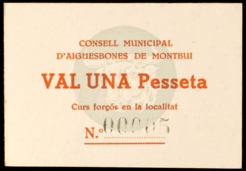 Aigüesbones de Montbui. 50 céntimos y 1 peseta. (T. 42 y 43a). 2 cartones, serie...