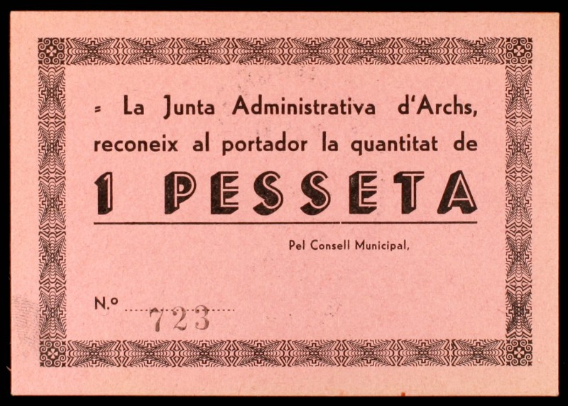Archs. Junta Administrativa. 25, 50 céntimos y 1 peseta. (T. 237a, 238a y 239a)....