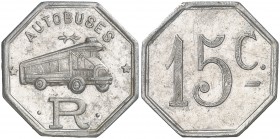 Barcelona. Autobuses Roca. 10, 15 y 20 céntimos. (AL. 1184 a 1186). 3 monedas en aluminio, serie completa. EBC-/EBC.