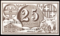 Barcelona. Mercat del Clot. 25 céntimos. (AL. 1548). Raro. MBC+.