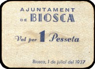 Biosca. 50 céntimos y 1 peseta. (T. 517 y 518). 2 cartones, serie completa. Raros. MBC+/EBC.