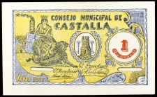 Castalla (Alicante). 1 peseta. (KG. 255) (T. 552). Escaso. EBC-.