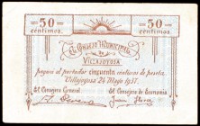 Villajoyosa (Alicante). 50 céntimos. (KG. 793b) (T. 1481). Raro. MBC-.