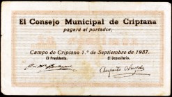 Criptana (Ciudad Real). 50 céntimos. (KG. 297). Escaso. MBC-.