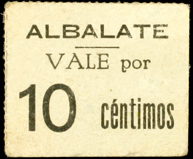 Albalate de Cinca (Huesca). 5 y 10 céntimos. (Inéditos). 2 cartones. Rarísimos. ...