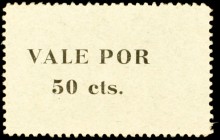 Alcampel (Huesca). C.N.T.-A.I.T. 50 céntimos, 1 y 5 pesetas. (Inéditos). 3 cartones. Muy raros. MBC+/EBC.