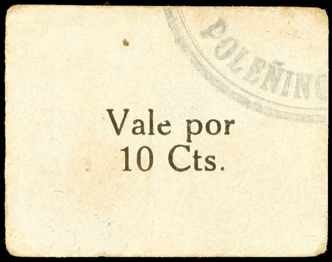 Poleñino (Huesca). Colectividad. 5 y 10 céntimos. (KG. falta). 2 cartones. Rarís...