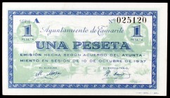 Tamarite (Huesca). Ayuntamiento. 25, 50 céntimos y 1 peseta. (KG. 720) (T. 363 a 365). 3 billetes, serie completa. MBC/EBC.