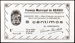 Ababuj (Teruel). 5 céntimos. (KG. 1). Muy raro. EBC.