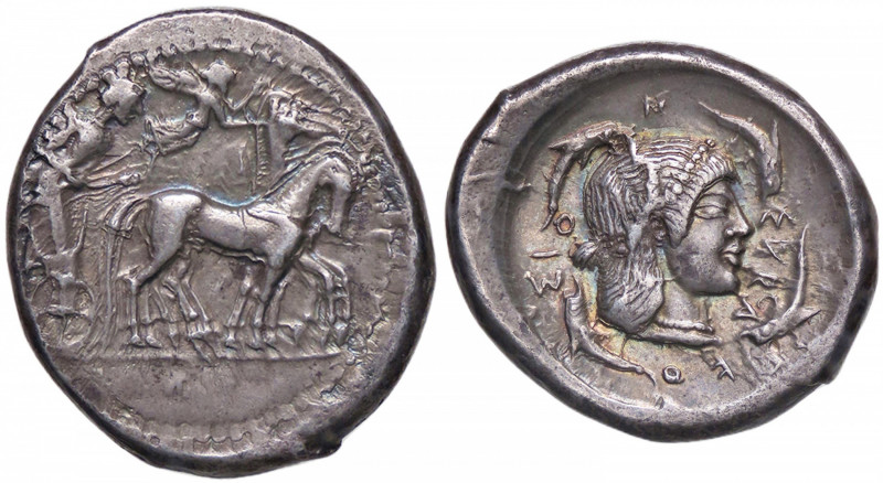 GRECHE - SICILIA - Siracusa (485-425 a.C.) - Tetradracma Mont. 4857; S. Ans. 15 ...