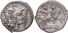 ROMANE REPUBBLICANE - ANONIME - Monete con simboli o monogrammi (211-170 a.C.) - Denario Cr. 112/2a (AG g. 3,69)
SPL+/qFDC