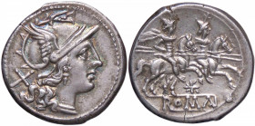 ROMANE REPUBBLICANE - ANONIME - Monete con simboli o monogrammi (211-170 a.C.) - Denario B. 20; Cr. 113/1 (AG g. 3,98) Ex asta Busso 388 del 2006, lot...