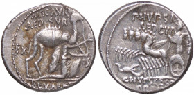 ROMANE REPUBBLICANE - AEMILIA - M. Aemilius Scaurus e Pub. Plautius Hypsaes (58 a.C.) - Denario B. 8; Cr. 422/1b (AG g. 4,09)
SPL