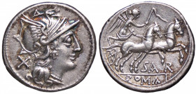 ROMANE REPUBBLICANE - ATILIA - Atilius Saranus (155 a.C.) - Denario B. 1; Cr. 199/1a (AG g. 3,79)
bello SPL