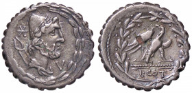 ROMANE REPUBBLICANE - AURELIA - Lucius Aurelius Cotta (105 a.C.) - Denario serrato B. 21; Cr. 314/1 (AG g. 3,33) Contromarca al R/ - Ex asta Busso 388...