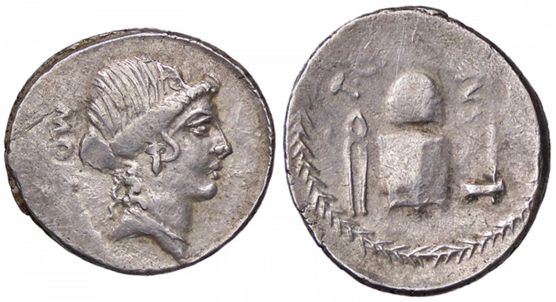 ROMANE REPUBBLICANE - CARISIA - T. Carisius (46 a.C.) - Denario B. 1; Cr. 464/2 ...