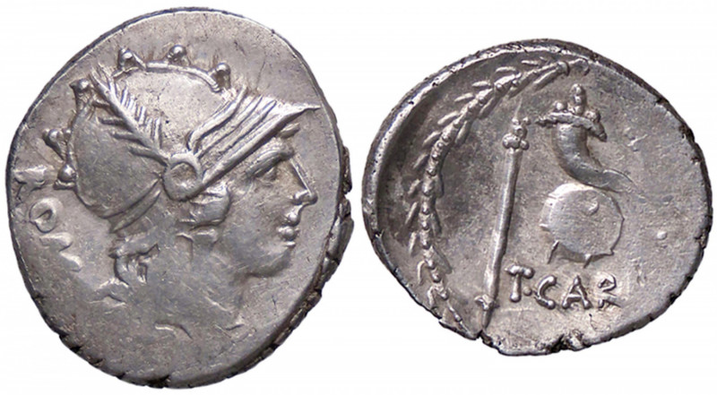 ROMANE REPUBBLICANE - CARISIA - T. Carisius (46 a.C.) - Denario B. 5/6; Cr. 464/...