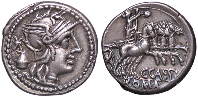 ROMANE REPUBBLICANE - CASSIA - C. Cassius (126 a.C.) - Denario B. 1; Cr. 266/1 (...