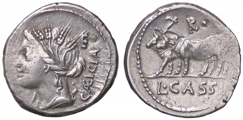 ROMANE REPUBBLICANE - CASSIA - L. Cassius Caecianus (102 a.C.) - Denario B. 4; C...