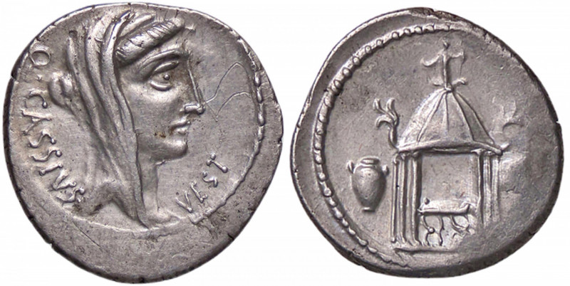 ROMANE REPUBBLICANE - CASSIA - Q. Cassisus Longinus (55 a.C.) - Denario B. 9; Cr...