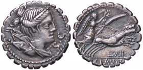 ROMANE REPUBBLICANE - CLAUDIA - Ti. Claudius Ti. F. Ap. n. Nero (79 a.C.) - Denario serrato B. 5; Cr. 383/1 (AG g. 4,06)
bel BB