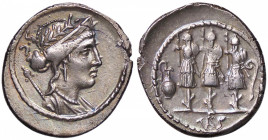 ROMANE REPUBBLICANE - CORNELIA - Faustus Cornelius Sulla (56 a.C.) - Denario B. 63; Cr. 426/3 (AG g. 3,69) Frattura di conio
 Frattura di conio
qSPL