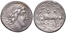 ROMANE REPUBBLICANE - FONTEIA - Man. Fonteius C. f. (85 a.C.) - Denario B. 11; Cr. 353/1d (AG g. 3,94)
qSPL/SPL