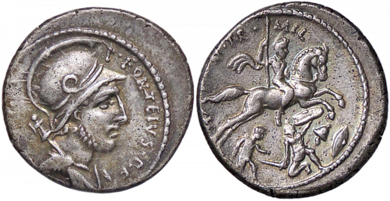 ROMANE REPUBBLICANE - FONTEIA - P. Fonteius P. f. Capito (55 a.C.) - Denario B. ...