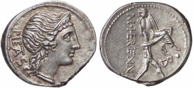 ROMANE REPUBBLICANE - HERENNIA - M. Herennius (108-107 a.C.) - Denario B. 1; Cr. 308/1 (AG g. 3,89)
SPL+